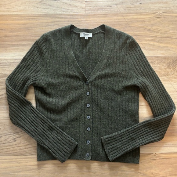 Madewell Dark Green Cashmere Cardigan - Picture 1 of 3